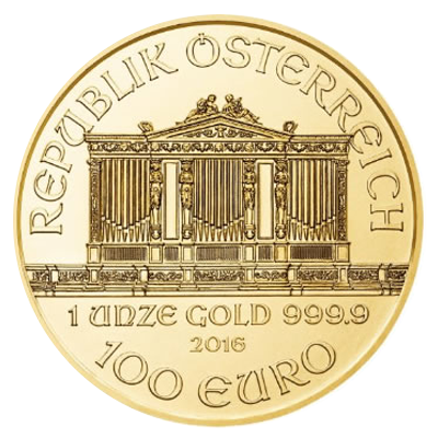 Златна монета на Виенските филхармоници - номинална стойност 100 ЕВРО
