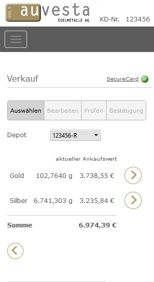 Online-Depot-Verkauf